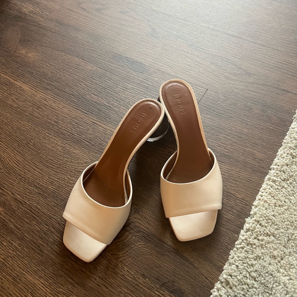 Neous heels with crystal ball heel